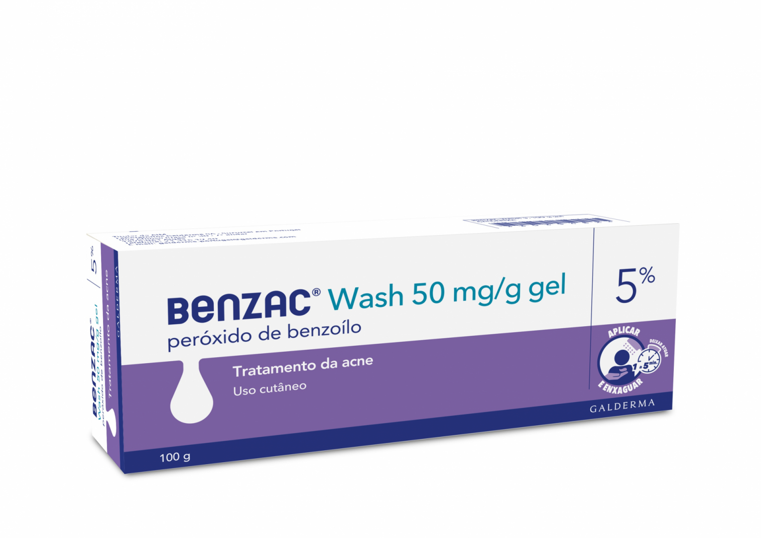 Benzac Wash 5, 50 mg/g-100 g x 1 gel bisnaga