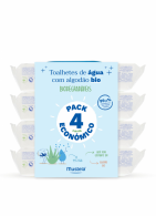 Mustela Bebé Toalhetes de água com algodão bio 4 x 60 Unidade(s) Pack económico
